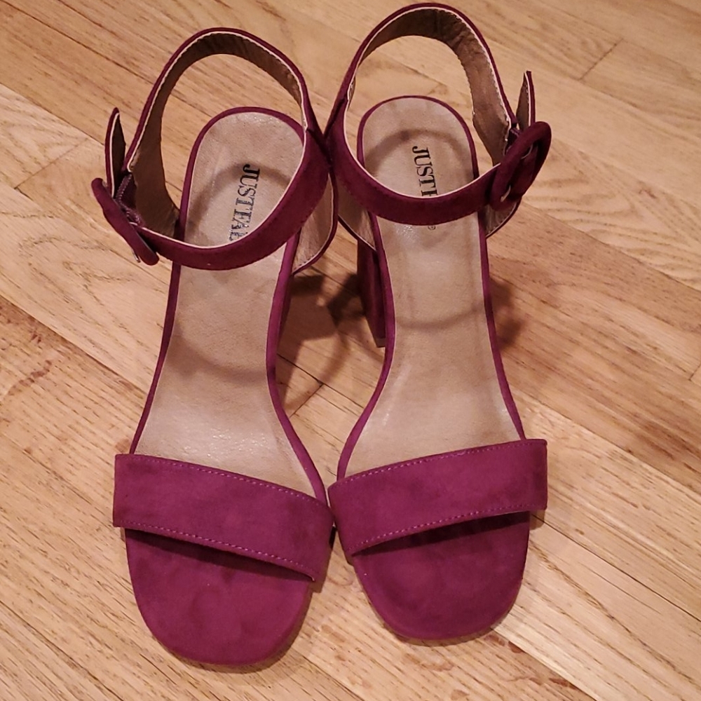 Maroon Block Heels